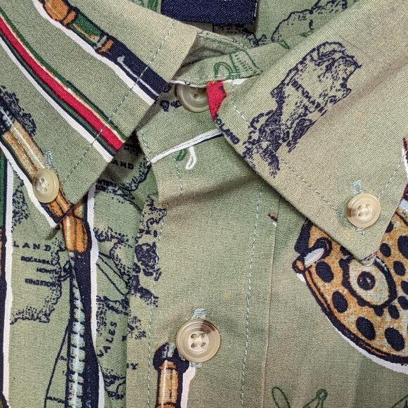 IVY CREW CLASSICS Fishing Themed Short Sleeve Button Down Shirt Size XXL - Picture 6 of 12